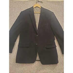 Saddlebred Mens 42 Long Black Corduroy Two Button Blazer Jacket